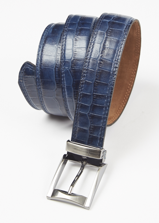 Cinturón Croco Azul